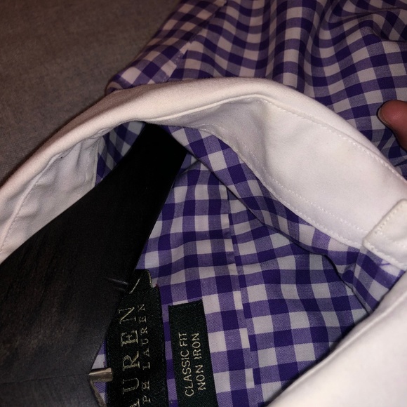 Ralph Lauren Contrast Collar Shirt, Gingham 16.5 - Picture 5 of 6